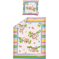 HELESS 9000 Puppen-Bettdecke "Faultier Flauschi" (35 x 45 cm) mit Kissen (16 x 16 cm) von HELESS