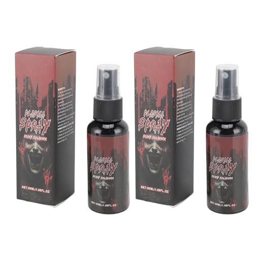 HELEVIA 2 Stück 50 Ml Halloween Kunstblutspray, Waschbare Spezialeffekte, Lebensechte Körperfarbe, Blutspritzer, für Cosplay-Kostüme von HELEVIA