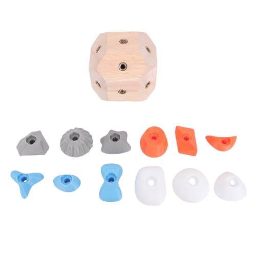 HELEVIA 2pcs Handgefertigtes Kletterbrockenblock, Holz DIY 3D -Kletterkugel, Verbesserung der Kletterfähigkeiten, für Fingerkrafttraining von HELEVIA