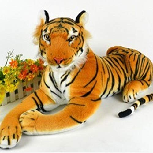 HELEVIA 30 cm Lebensechtiger Tiger Animal Doll Plüschspielzeug, Realistisch und Niedlicher Tiger, Liebe Zum Detail, Weiches Wurfkissen, für Mädchen Geburtstagsgeschenkspielzeug (Gelb) von HELEVIA