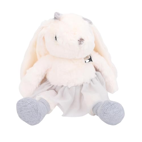 HELEVIA Kaninchenprinzessin Plüschspielzeug Handgefertigtes Langes Ohr Elegantes Hasenplüschpuppe für Kleine Mädchen (Grau) von HELEVIA