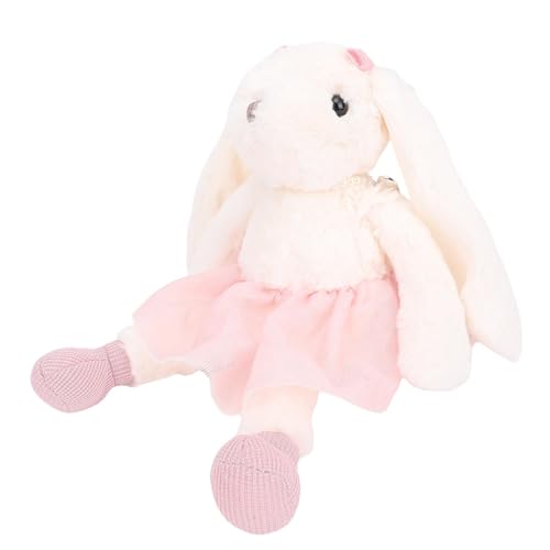 HELEVIA Kaninchenprinzessin Plüschspielzeug Handgefertigtes Langes Ohr Elegantes Hasenplüschpuppe für Kleine Mädchen (Rosa) von HELEVIA