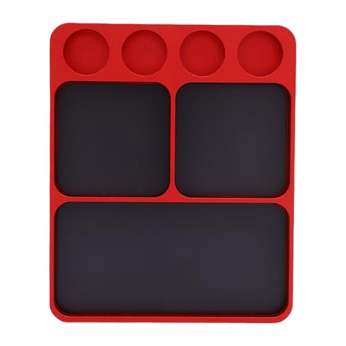 HELEVIA Metall -RC -Schraubenschale Aluminiumlegierung Schrauben Halterplatte RC Fixierwerkzeuge Organizer für 1/10 RC Model Spielzeugreparatur (Rot) von HELEVIA