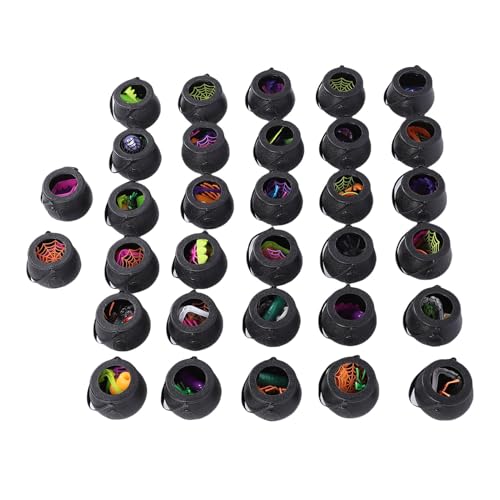 HELEVIA Plastik Hexenkesselspielzeug, Halloween -Thema Kleine Schwarze Kessel Kesselt Kinderspielzeug für Halloween -Party von HELEVIA