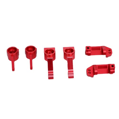 HELEVIA RC-Auto-Lenkblöcke Vorderrad-Stangen-und Hinterachse-Träger-Kit Ersatz, für Traxxas Slash 2WD RC Car (Rot) von HELEVIA