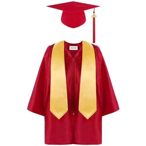 HELLORSOON Abschluss Uniform Für Kinder, Abschluss Talar Doktorhut Und Quaste Graduation Robe 2025 Robe Abschlusskleid Quasten Kappen Set Doktorhut Cosplay Halloween Karneval Party HELLORSOON Abschluss Uniform Für Kinder, Abschluss Talar Doktorhut Und Quaste Graduation Robe 2025 Robe Abschlusskleid Quasten Kappen Set Doktorhut Cosplay Halloween Karneval Party von HELLORSOON
