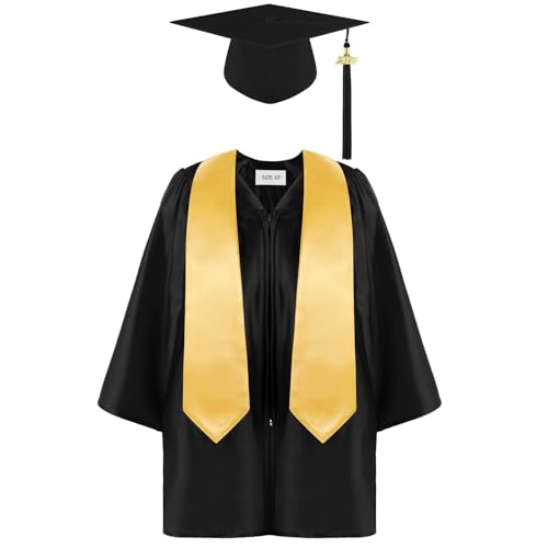 HELLORSOON Abschlusskleid Kinder Abschluss Talar Mit Hut, Abschluss Talar Graduation Robe Mantel Komplett-Set 2025 Robe Mit Doktorhut Quaste Cosplay Halloween Karneval Party HELLORSOON Abschlusskleid Kinder Abschluss Talar Mit Hut, Abschluss Talar Graduation Robe Mantel Komplett-Set 2025 Robe Mit Doktorhut Quaste Cosplay Halloween Karneval Party von HELLORSOON