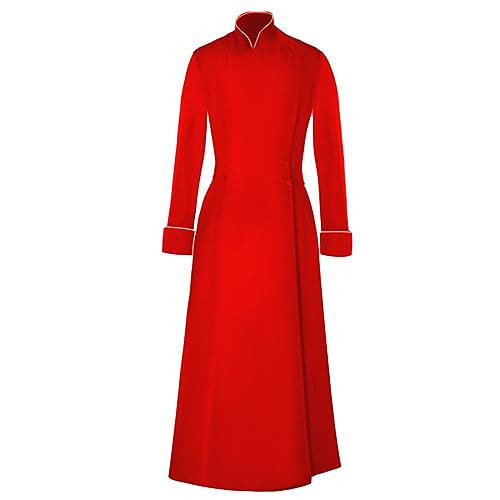 HELLORSOON Männliche Priester bringen Priestern das Cosplay einfarbiger Cosplay-Kostüme bei Mittelalterlicher Rock (Red, XL) von HELLORSOON