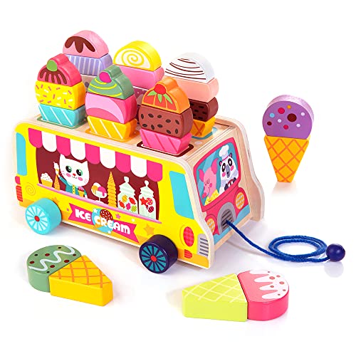 HELLOWOOD EIS Spielzeug Holz Eiswagen mit beweglichen Rädern 27 Stücke magnetischer Eiscreme Kaufmannsladen Rollenspielzeug Kaufladen- und Kinderküchenzubehör Geschenk für Kinder Mädchen Jungen ab 3 HELLOWOOD EIS Spielzeug Holz Eiswagen mit beweglichen Rädern 27 Stücke magnetischer Eiscreme Kaufmannsladen Rollenspielzeug Kaufladen- und Kinderküchenzubehör Geschenk für Kinder Mädchen Jungen ab 3 von HELLOWOOD