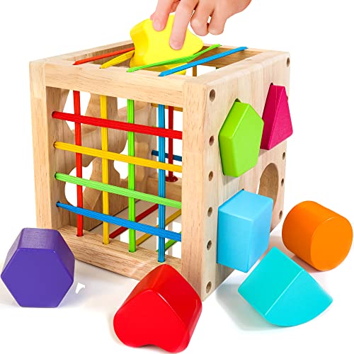 HELLOWOOD Sortierspiel Montessori Steckwürfel ab 1 Jahr, Lernspielzeug Motorikwürfel mit 8 Steckbausteinen, Holzspielzeug für Kinder ab 1 2 3 Jahre HELLOWOOD Sortierspiel Montessori Steckwürfel ab 1 Jahr, Lernspielzeug Motorikwürfel mit 8 Steckbausteinen, Holzspielzeug für Kinder ab 1 2 3 Jahre von HELLOWOOD