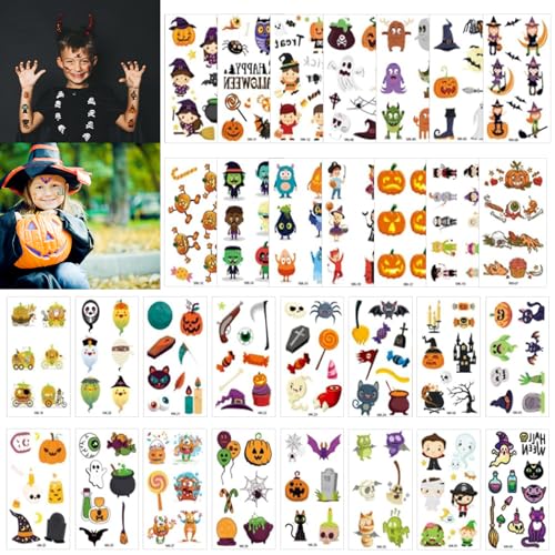 HELOVGE 30 Blätter Tattoos Kinder Halloween,Kindertattoos Kürbisse,Kindertattoo Halloween,Halloween Temporäre Tattoos Kindertattoos,für Halloweenparty Kindergeburtstag Mitgebsel,Party Prop Deko. HELOVGE 30 Blätter Tattoos Kinder Halloween,Kindertattoos Kürbisse,Kindertattoo Halloween,Halloween Temporäre Tattoos Kindertattoos,für Halloweenparty Kindergeburtstag Mitgebsel,Party Prop Deko. von HELOVGE