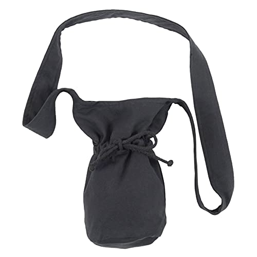 HEMAD Mittelalter Umhängetasche Beutel-Tasche Baumwolle klein Modell: Amalberga, Schwarz von HEMAD