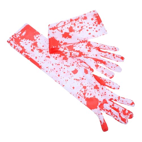 HEMOTON Realistische Blutfleck-Halloween-Handschuhe Damen-Party-Handschuhe Fingerverlängerungen Für Cosplay HEMOTON Realistische Blutfleck-Halloween-Handschuhe Damen-Party-Handschuhe Fingerverlängerungen Für Cosplay von HEMOTON