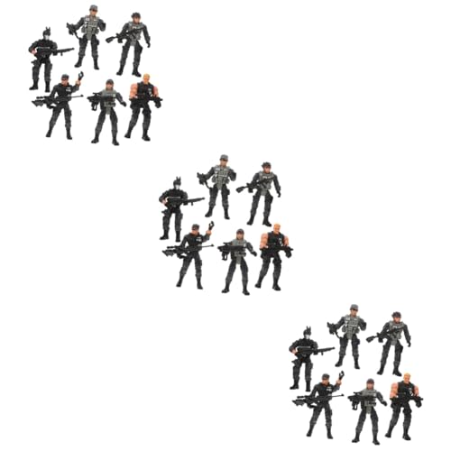 18-teiliges Miniatur-Soldaten-Spielzeug, Zombie-Puppen, Kunststoff, grünes Spielzeug, Soldaten, Krieg, Marionette, Kunststoff, Cosplay von HEMOTON