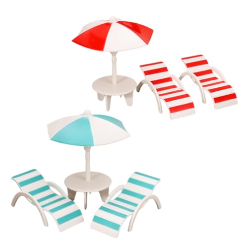 2 Sets Mini-regenschirme Für Puppenhäuser: Miniatur-puppenhausmöbel – Mini-strandstühle Und -regenschirme – Realistische Miniatur-Dekoration Für Büro- Und Heimwerkerprojekte von HEMOTON