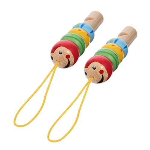 2 Stück Holzpfeifen für Musikinstrument für Kreative Früherziehung Sicheres und Unterhaltsames Lernspielzeug für Kleinkinder von HEMOTON