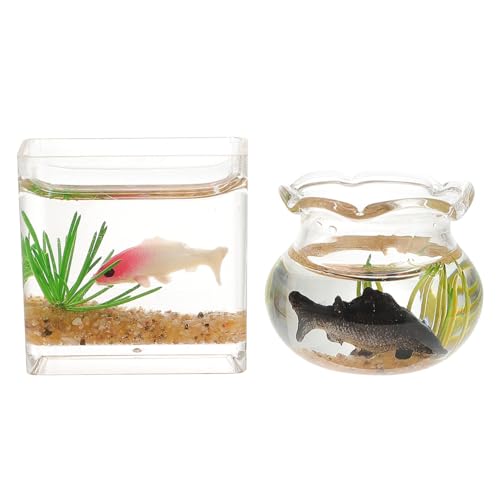 2Pcs Mini Aquarium Miniatur Fisch Schüssel Puppenhaus Fisch Tank Im Glas Deko Aquarien Fischschalen 1: 12 Miniatur Glas Tank Puppenhaus Desktop Ornamente 2Pcs Mini Aquarium Miniatur Fisch Schüssel Puppenhaus Fisch Tank Im Glas Deko Aquarien Fischschalen 1: 12 Miniatur Glas Tank Puppenhaus Desktop Ornamente von HEMOTON