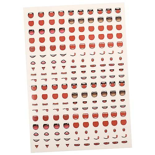 HEMOTON Cartoon Mund Aufkleber Papier Ton Figur Puppen Selbst-Adhesive Mund Decals Set von HEMOTON