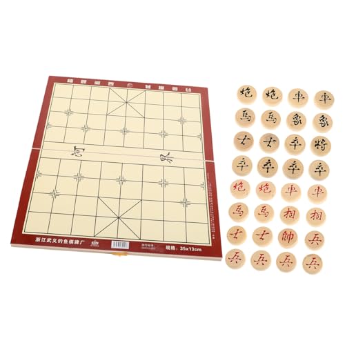 HEMOTON Traditionelles Spiel Schachbrett Aus Holz Chinesisch Klappset Reisebrett Sets Chinesisches Xiangqi von HEMOTON
