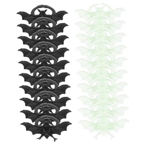 HEMOTON 1 Halloween-fledermausring Ringe Halloween-dekorationen Fledermäuse Leuchtring Uv Schläger Party Halloween-ring Ringspielzeug Blinkender Ring Plastik von HEMOTON