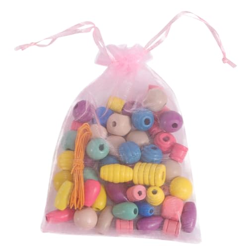 HEMOTON 1 Packung Schnur kinderspiele Kinder Spiele jausendose Kindergarten Spiele für Kinder Wooden Beads Perlenset für Kinder Spielzeug Holzperlen Korn Puzzle Kunsthandwerk Baby Hölzern von HEMOTON