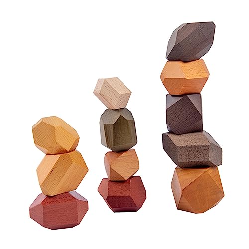 HEMOTON 1 Rock- Pädagogisches Stapelspielzeug Balanceblöcke Aus Holz Stapelspiel Aus Holz Gleichgewicht Spielbausteine ​​aus Holz Holzblöcke Hölzern Kind Holz Stein Buche von HEMOTON