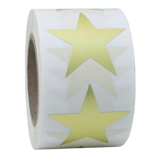 HEMOTON 1 Rolle 500 Stücke Aufkleber Paster Pentagramm Aufkleber Cartoon Decals Goldene von HEMOTON