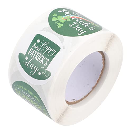 HEMOTON 1 Rolle St. Patrick-Aufkleber Geschenketikett Aufkleber Zum Verschließen Von Beuteln Aufkleber Verpacken St. Patrick's Day Wrapping Aufkleber Umschlagaufkleber Dark Green Plastik von HEMOTON