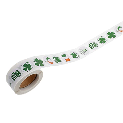 HEMOTON 1 Rolle St. Patricks Day DIY Dekorativer Aufkleber St. Patricks Siegeletikett Siegel Aufkleber Runder Siegelaufkleber St. Patricks Aufkleber St. Patricks Etikett Papier von HEMOTON