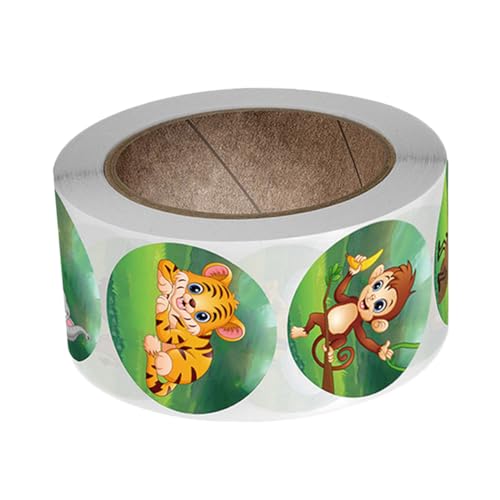 HEMOTON 1 Rolle Tierische Aufkleber Geschenkaufkleber Schöner Aufkleber Mit Tiermuster Belohnungsaufkleber Für Cartoon-Aufkleber - -Aufkleber Selbstklebende Aufkleber von HEMOTON
