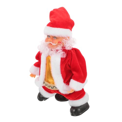 HEMOTON 1 STK Weihnachtsmann Spielzeug aa- batterien musiktonie Santa Statuendekor Geschenk für Kinder lustige Puppe singende Puppe für Kinder elektrisch Ornamente schmücken Plastik von HEMOTON