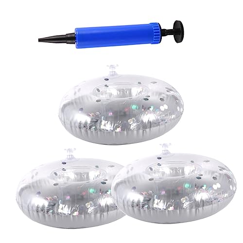 HEMOTON 1 Satz Achterbahn-Aufblasvorrichtung schwimmender Kühler Poolrohr aufblasbarer getränkehalter aufblasbare getränkehalter untersetzer Tassenhalter Becherhalter aus PVC Silver von HEMOTON