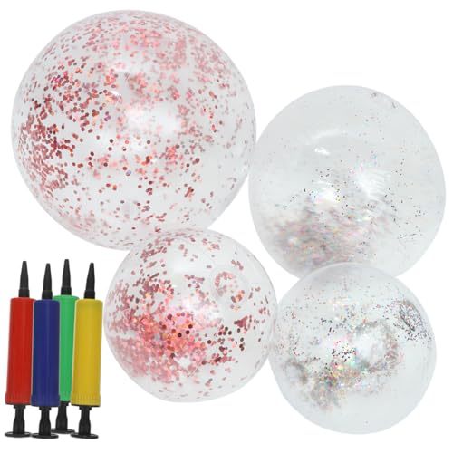 HEMOTON 1 Satz Aufblasbarer Glitzer Strandball Teiliges Dekoratives für Wasser Spiele Bunten Farben und Roségold für Strand und Gartenaktivitäten Zufällige Farbe von HEMOTON