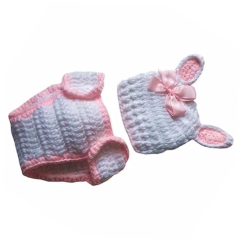 HEMOTON 1 Satz Baby-Accessoires Kostüm für Hasenmädchen kleinkind kleider Babykleidung Kinderkleidung Neugeborenes Fotokostüm neugeborene Fotokleidung Karikatur häkeln Zubehör einstellen von HEMOTON