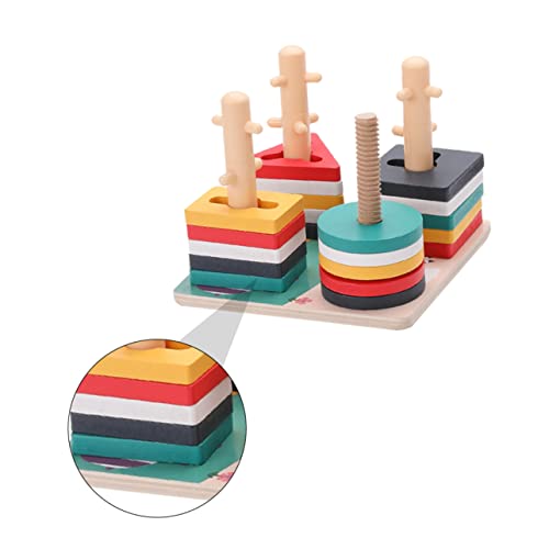 HEMOTON 1 Satz Bauernhof Tier-Set-Säule holzspielzeug bausteine Pädagogisches für Kognitionsspielzeug für frühpädagogisches Angebot hölzern Colorful von HEMOTON