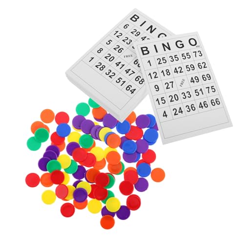 HEMOTON 1 Satz Bingokarten Kunststoffchips Für Spiele Party Gefälligkeiten Pokerkarten Spielchips Chips Für Pokerspiele Party-Bingo-Spiel Partyspiel -Requisiten Bingo-Marker-Chips Papier von HEMOTON