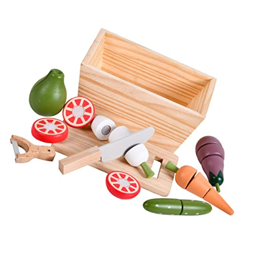 HEMOTON Küchenset Aus Holz Für Kleinkinder – 1 Set Schneidespielzeug Mit Rollenspiel Kognitive Entwicklung Von Kindern von HEMOTON