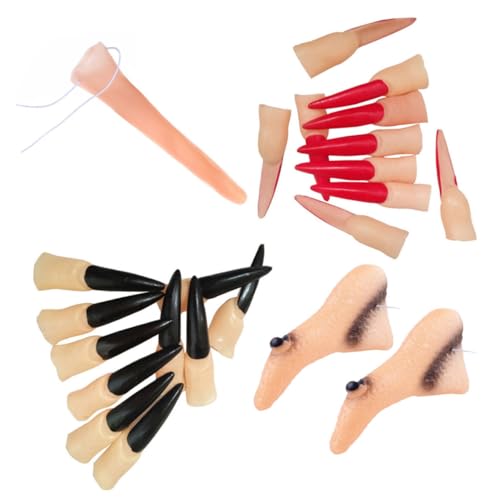 HEMOTON 1 Satz Falsche Nase Vampirnägel Gefälschte Halloween-nagel Halloween -partyzubehör Gummi HEMOTON 1 Satz Falsche Nase Vampirnägel Gefälschte Halloween-nagel Halloween -partyzubehör Gummi von HEMOTON