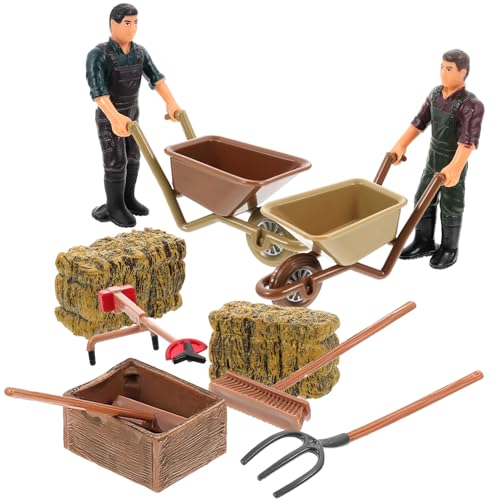 HEMOTON Bauernhof-zubehör-spielzeugset 12-teiliges Miniatur-bauernhofwerkzeug Mit Bauernfiguren Perfekte Schreibtischdekoration Für Die Inneneinrichtung von HEMOTON