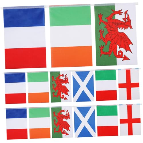 HEMOTON 1 Satz Flaggen Aller Nationen Flaggen Der Welt Flaggen-Banner Weltflagge Länder Ammer Fußballflaggenbanner Banner Mit Internationaler Fußballflagge Polyestertuch von HEMOTON