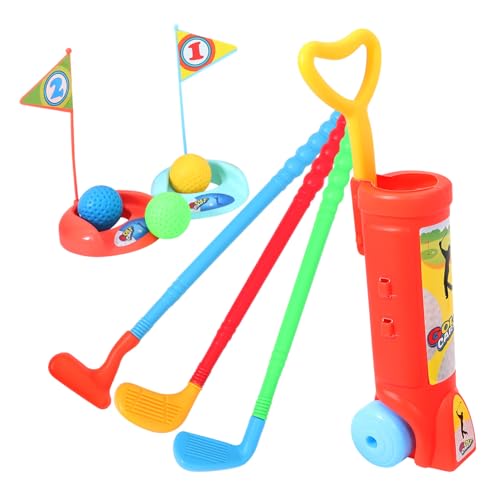 HEMOTON Kleinkinder Golfspielset, Kinder Golfkoffer Spielset Sportspielzeug – Golfschläger Spielzeug für drinnen und draußen für Jungen und Mädchen 2 3 4 5 Jahre alt von HEMOTON