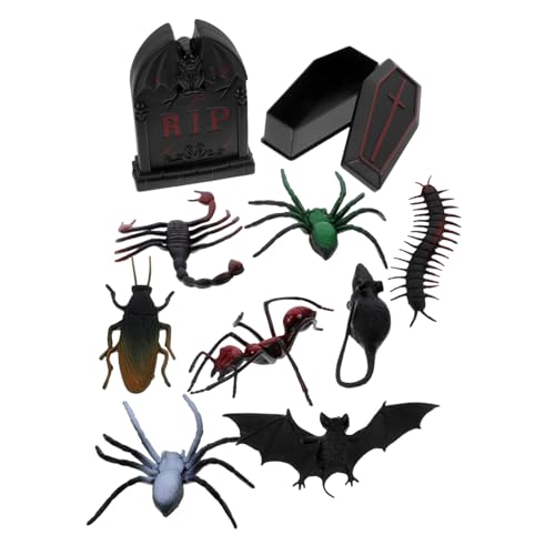 HEMOTON 1 Satz Halloween Miniaturen Teiliges Deko mit Grabstein und Halloween Tiere für Puppenhaus und Tischdeko für Unheimliche von HEMOTON