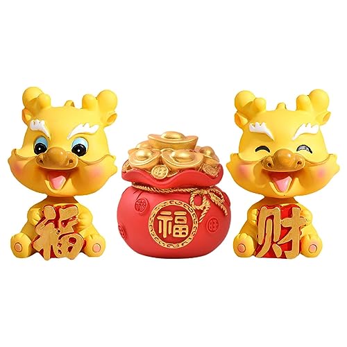 HEMOTON 1 Satz Kopfschüttlerpuppe Drachen Miniatur Figur Mini-Drache Tischdeko Drache Ornamente Im Chinesischen Stil Harz 3 Stück HEMOTON 1 Satz Kopfschüttlerpuppe Drachen Miniatur Figur Mini-Drache Tischdeko Drache Ornamente Im Chinesischen Stil Harz 3 Stück von HEMOTON