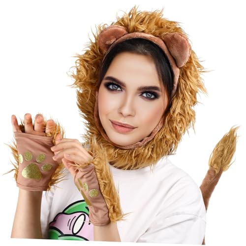 HEMOTON 1 Satz Löwenanzug Falscher Kostüme Gefälschter Löwenschwanz Pelziges Kostüm Maskerade Löwen-Cosplay-zubehör -Halloween-kostüm Löwen Kostüm Haarreferenz Zirkus Brown von HEMOTON