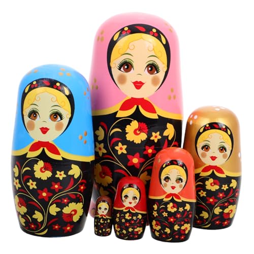HEMOTON Russische Matrjoschkas 6-lagiges Set Handgefertigtes Stapelspielzeug Aus Holz Für Kinder Heimdekoration HEMOTON Russische Matrjoschkas 6-lagiges Set Handgefertigtes Stapelspielzeug Aus Holz Für Kinder Heimdekoration von HEMOTON