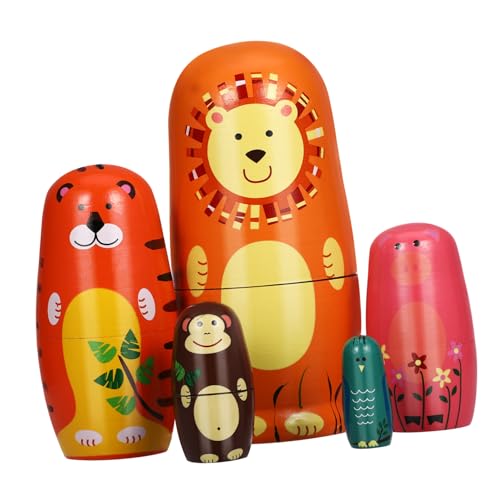 HEMOTON 1 Satz Matroschka für Geschenkideen für für Vintage Holznesting Dolls Tiernistpuppen Nistpuppen für Kleinkinder Lotusbaum von HEMOTON
