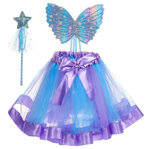 HEMOTON 1 Satz Mesh-Tutu-Rock halloween kostüm kostüm passend zum deutschen Markt: Schmetterlingsrock Feenflügel für Mädchen Elfenkostüm für Mädchen Tutu-Rock für Mädchen Flachs von HEMOTON