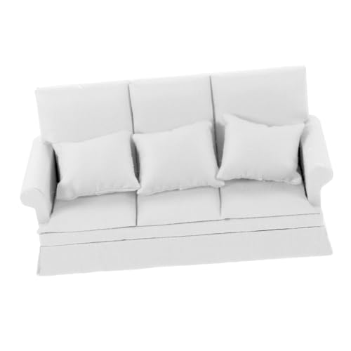 HEMOTON 1 Satz Mini-Sofa Sofa Bausatz Puppencouch Puppenmöbel Miniatur Puppenhausmöbel Winzige Möbel Entzückendes Kleines Sofa Kleines Sofa Fotorequisite Stoff Weiß von HEMOTON