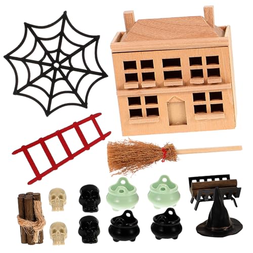 HEMOTON 1 Satz Miniaturset Halloween Deko Puppenhaus Zubehör für Gruselige Gartenlandschaften Praktische DIY Accessoires mit Halloween Elementen Langlebig und Leicht für Kreative von HEMOTON