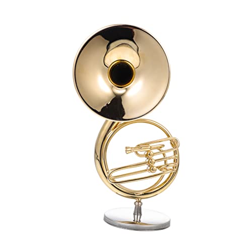 HEMOTON 1 Satz Musikinstrumentenmodell Tuba Sousaphon Horn bürodeko wohnzimmerdeko Metallbariton schmücken Einweihungsparty Bariton Dekoration 24 Karat vergoldetes Kupfer Golden von HEMOTON